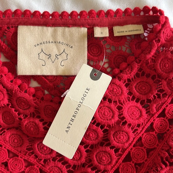 NWT Anthropologie- VANESSA VIRGINIA Candace Lace Top - Picture 6 of 7
